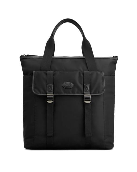 Tod's Black Two-Handle Buckle Backpack for men