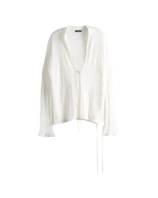 Ann Demeulemeester White Tiu V-Neck Sweater