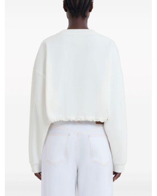 Marni White Floral-print Cotton Sweatshirt