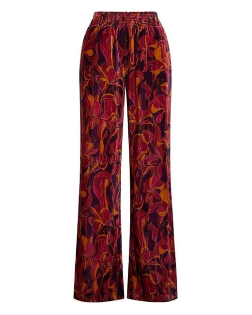 Maliparmi Broek Met Bloemenpatroon in het Red