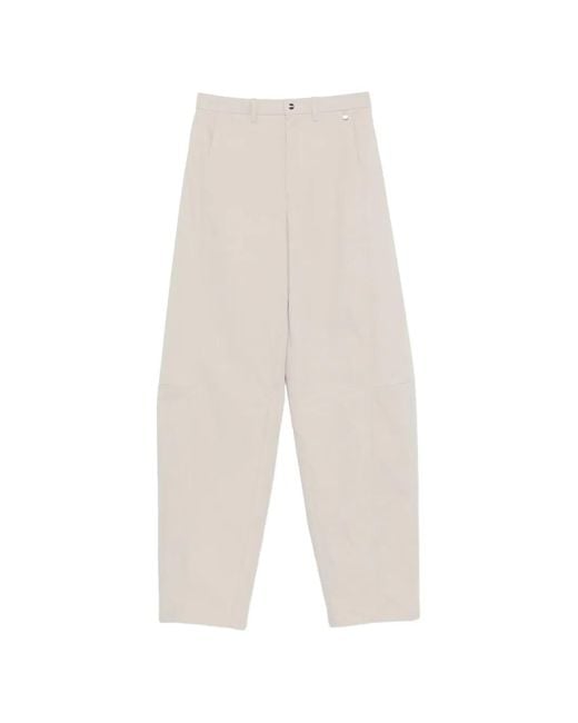Herno White Belt-Loops Trousers