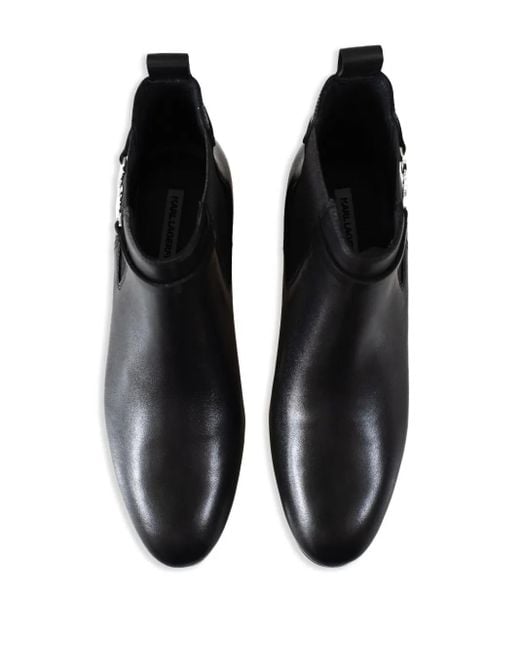 Karl Lagerfeld Black Bonnie Ankle Boots
