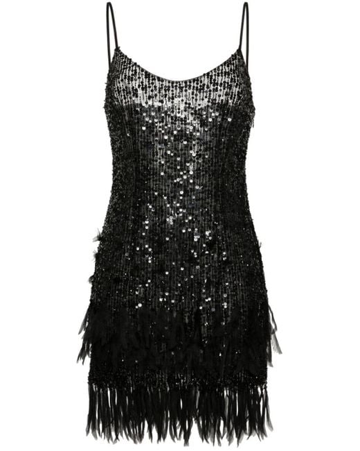 Elisabetta Franchi Mini-jurk Met Pailletten in het Black