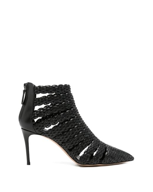 Casadei Black Julia Avenida Pointed-Toe Ankle Boots