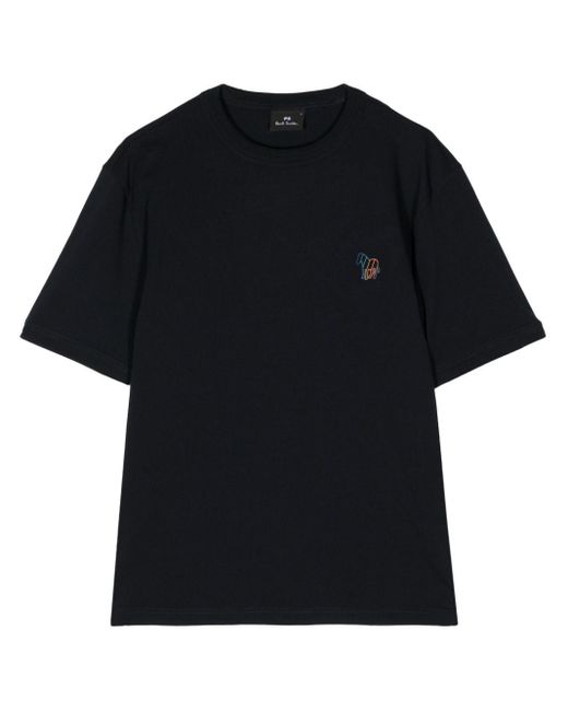 PS by Paul Smith Black Embroidered Short-sleeve T-shirt for men