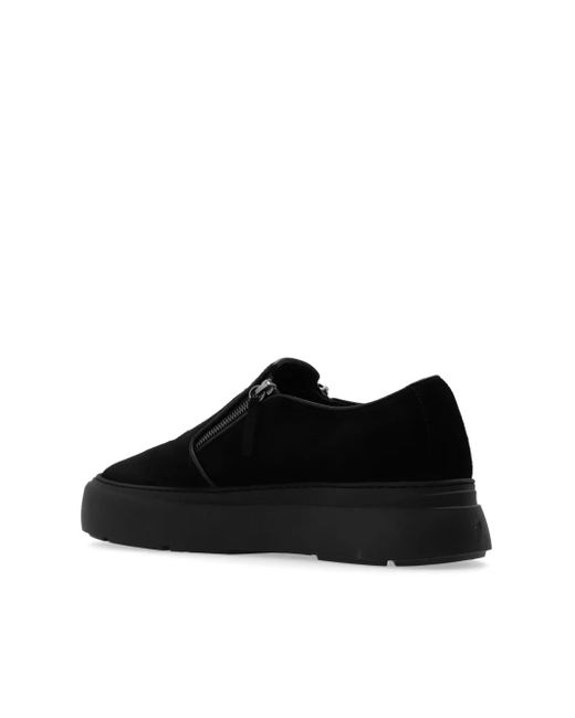 Giuseppe Zanotti Black Logo-Tag Sneakers for men