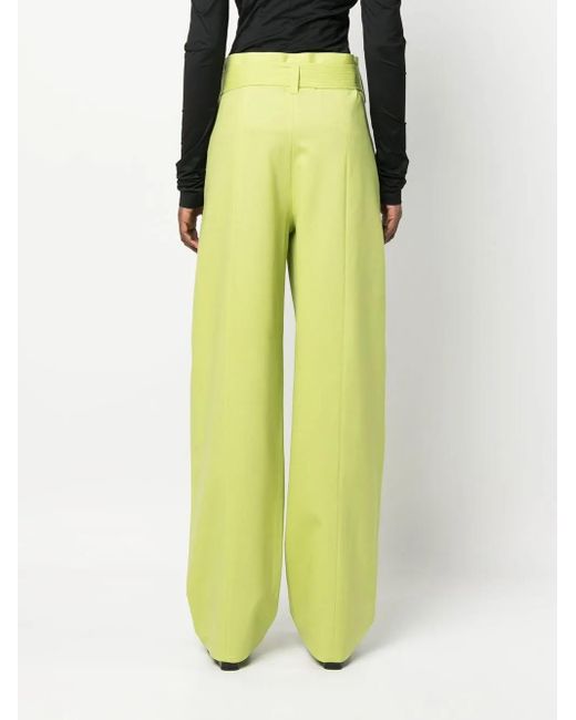Philosophy Di Lorenzo Serafini Yellow Belted Wide Leg Trousers