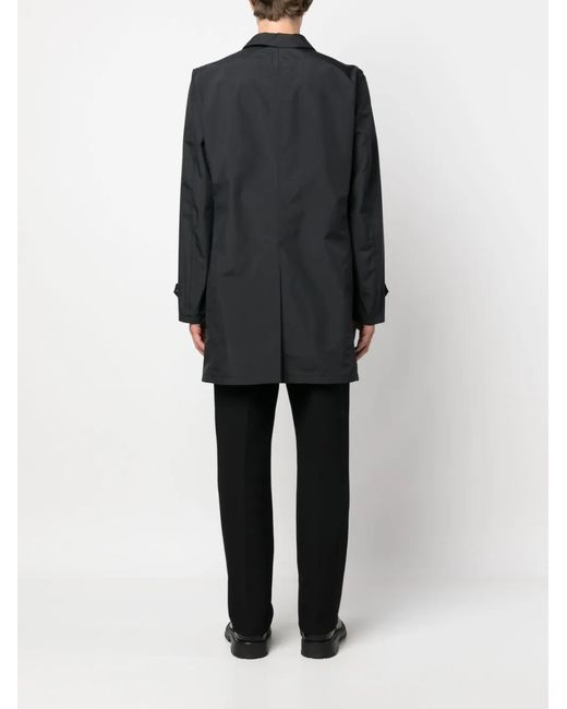 Herno Gray Single-Breasted Mid-Length Raincoat for men