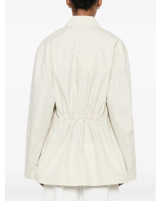Totême White Flap-Pocket Coat