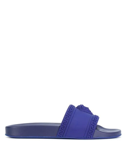 Versace Blue Medusa Pool Slides for men