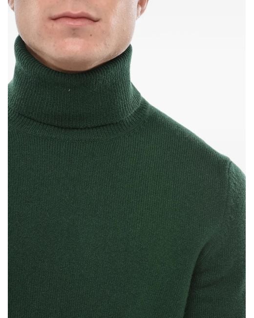 Malo Green Turtleneck Knit Sweater for men
