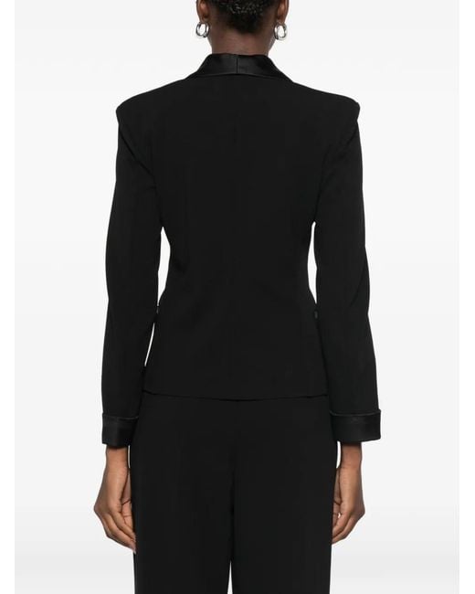 Imperial Black Satin-Trim Single-Breasted Jacket
