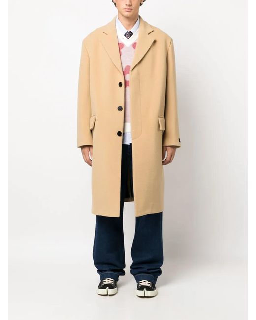 Marni Natural Notched-Lapels Single-Breasted Coat for men