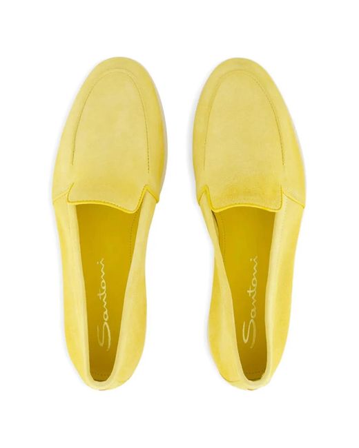 Santoni Yellow Loafers