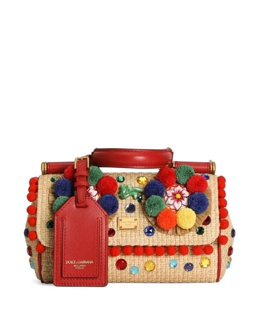 Dolce & Gabbana Red Mini My Sicily Handbag