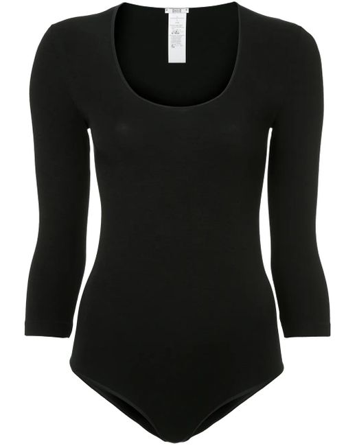 Wolford Body Met Cropped Mouwen in het Black