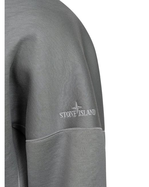 Stone Island Gray Scuba Zipped Hoodie for men