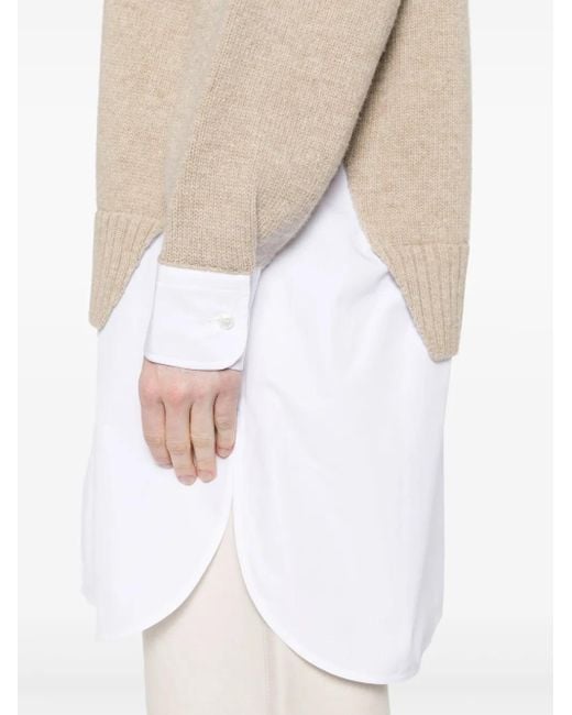 Stella McCartney Natural Wool And Cotton Layered Sweater