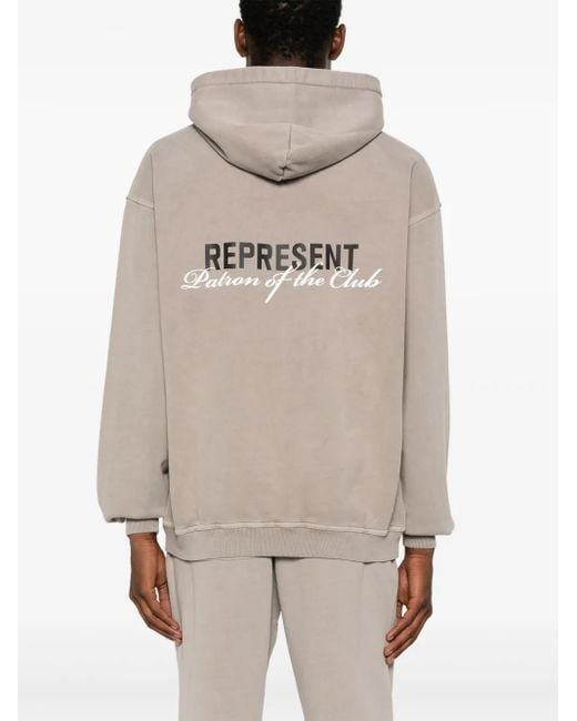 Felpa Patron Of The Club Con Cappuccio di Represent in Gray da Uomo