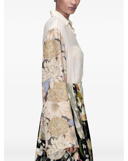 Maison Margiela White Floral-Sleeve Shirt
