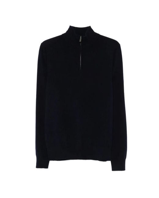 Bompard Blue Half-Zip Knit for men