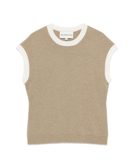 Bompard Natural Contrast-Trim Short-Sleeve Vest