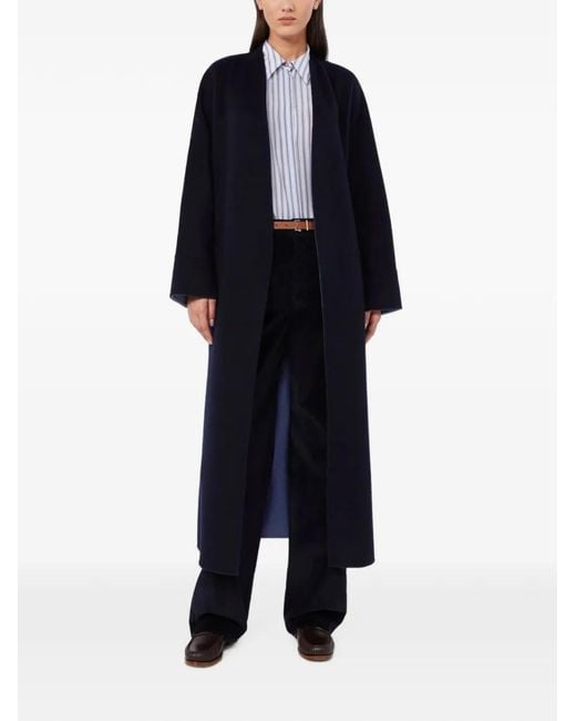 Max Mara Black Reversible Belted Virgin-Wool Coat