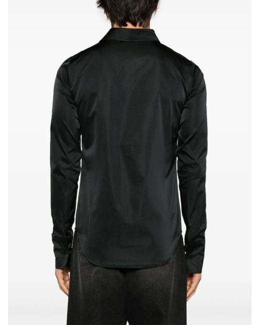 Ludovic de Saint Sernin Black Logo-Patch Shirt
