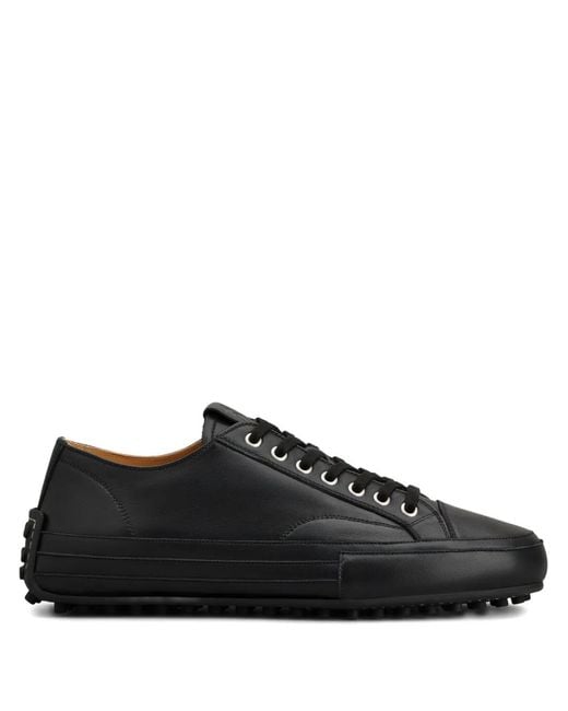 Tod's Black Leather Lace-Up Sneakers for men