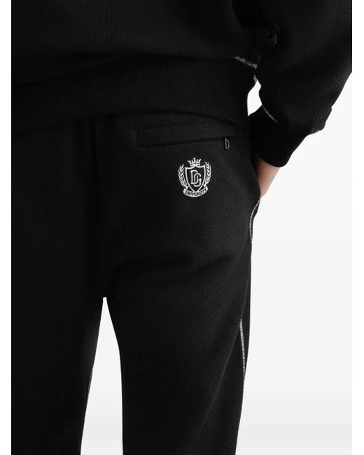 Pantaloni Sportivi Con Logo E Righe Laterali di Dolce & Gabbana in Black da Uomo