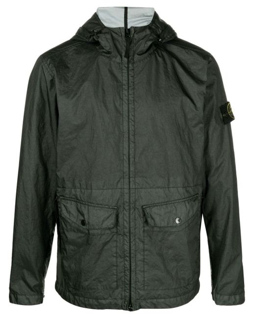 Stone Island Green Membrana 3l Tc Hooded Jacket for men