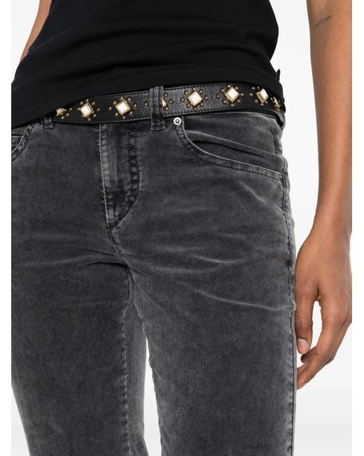 Isabel Marant Black Kelly Corduroy Flared Trousers
