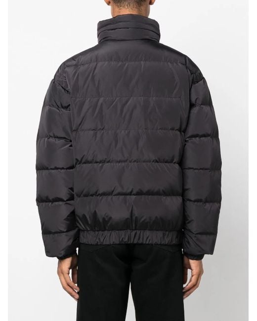 Versace Jeans Couture Black Chest Logo-Print Padded Jacket for men