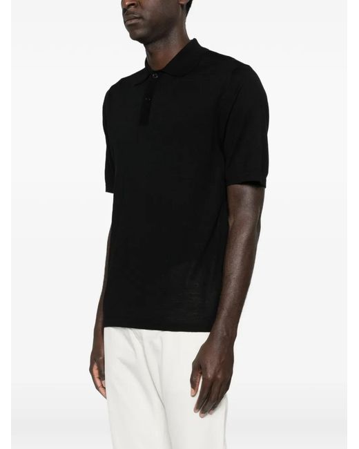 Samsøe & Samsøe Black Buttoned Polo Shirt for men