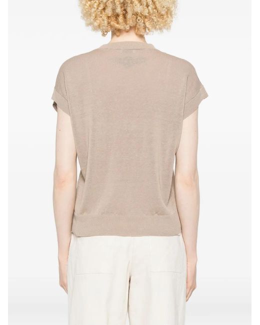 Peserico White Crew-Neck Top