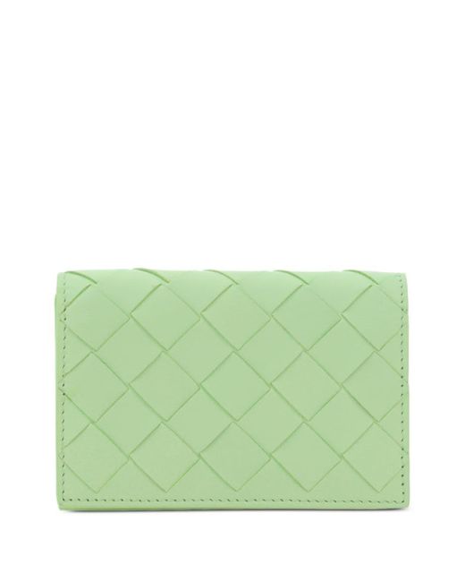 Bottega Veneta Green Intrecciato Leather Wallet