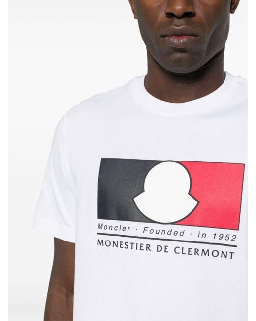 Moncler White Tricolour Box Logo T-shirt for men