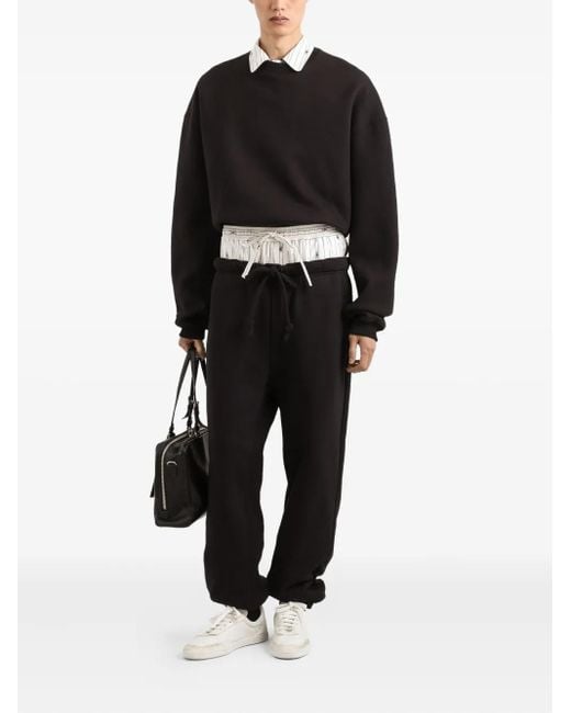Dolce & Gabbana Black Drawstring Cuffed Track Pants for men