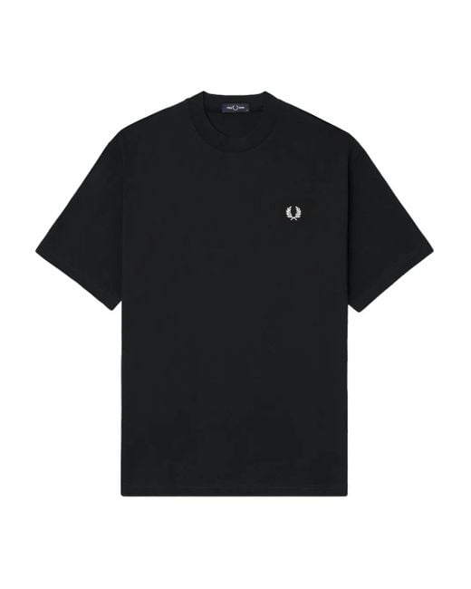 Fred Perry Black Small-Logo Cotton T-Shirt for men