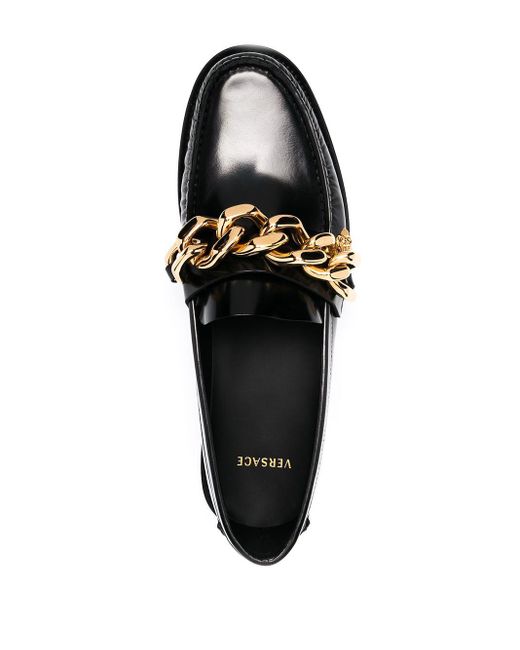 Versace Oversized-chain Detail Loafers in Black for Men | Lyst