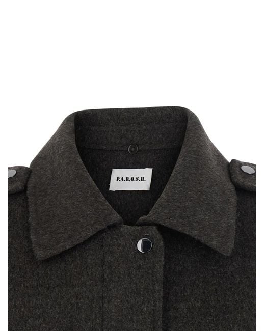 P.A.R.O.S.H. Black Long-Sleeve Wool Jacket