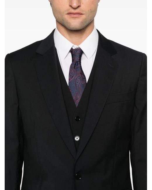 Fursac Black Virgin Wool Blazer for men