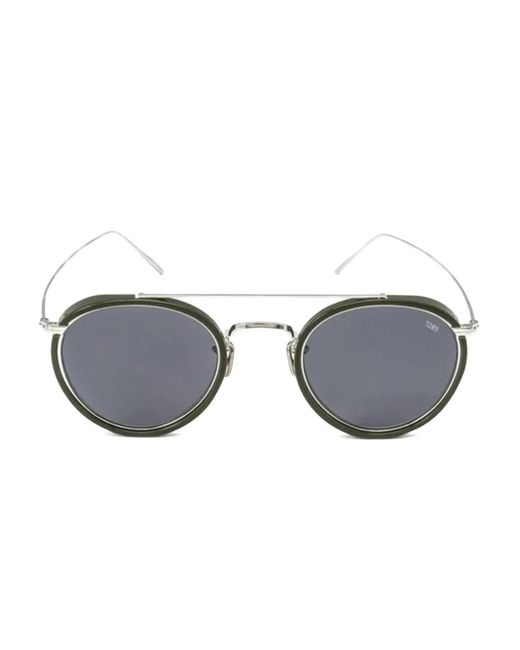 Eyevan 7285 Gray Oval-Frame Sunglasses for men