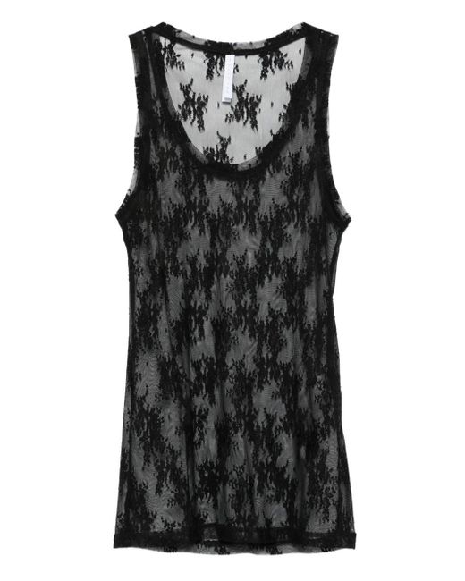 Top sin mangas con encaje Imperial de color Black