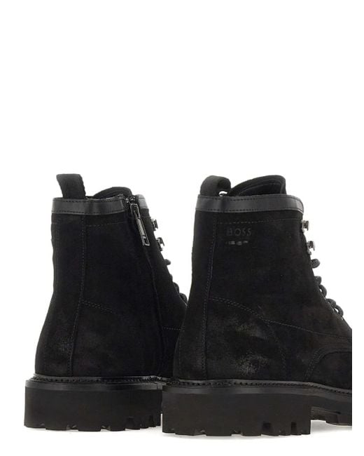 Stivali Stringati di Boss in Black da Uomo