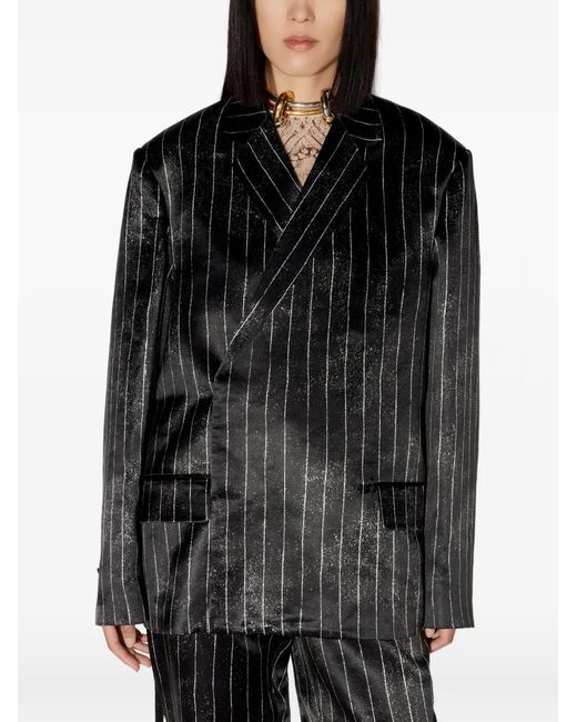 Jean Paul Gaultier Black Pinstripe-Pattern Jacket