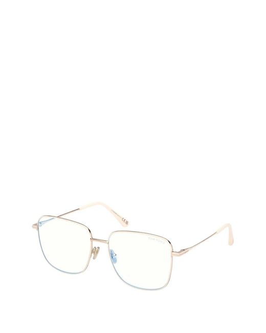 Tom Ford White Square-Frame Glasses