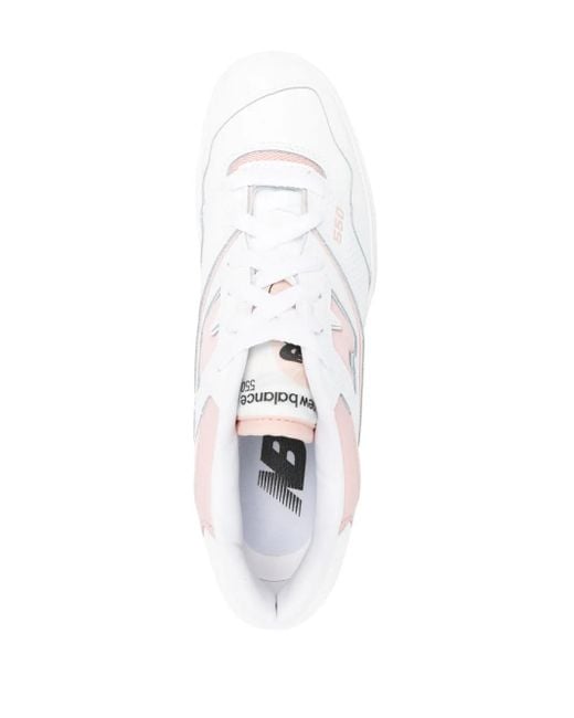 New Balance White 550 Logo-Appliqué Sneakers