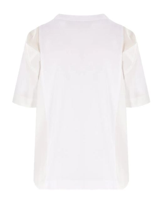 Sacai White Panelled T-Shirt