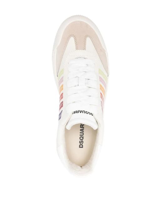 DSquared² White New Jersey Leather Sneakers